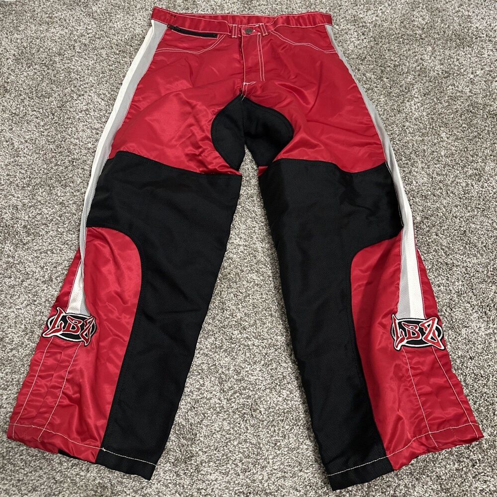 Vintage LBZ Moto Baggy Rave Pants Men’s Size 32x29 Black/Red Raver 90s